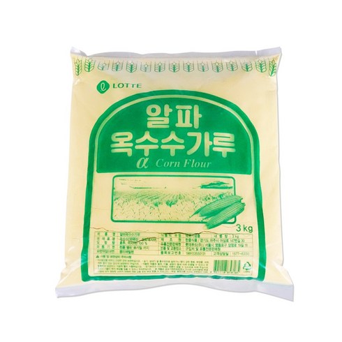 코리원/롯데 알파 옥수수가루 3kg/옥수수분말/옥분/빵, 1개, 3kg