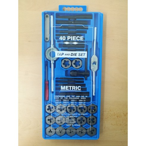 탭앤다이스 Tap and Die set 40pcs Tap & Dies set 탭앤다이스 40종 탭 다이 탭세트 다이세트, 1개