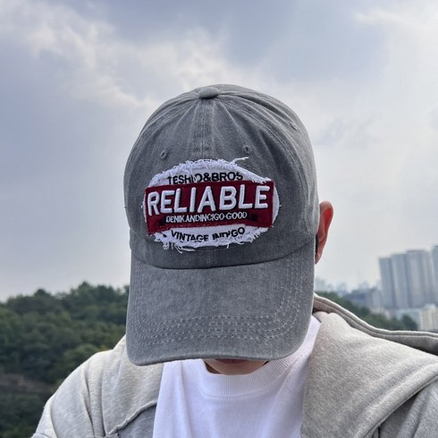 빅애플샵 남자 볼캡 데님 야구모자 빈티지 워싱 레터링 커플 남녀공용 캡 모자 Reliable