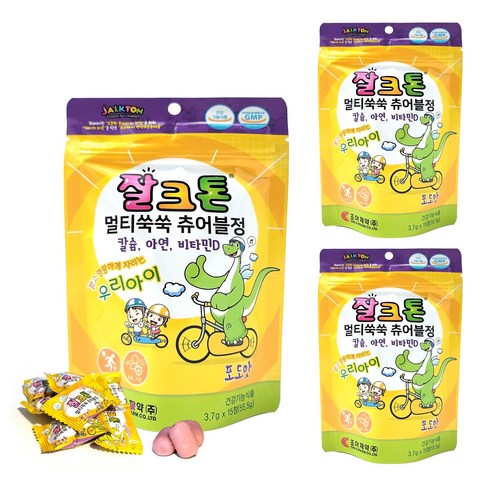조아제약 잘크톤 멀티쑥쑥 츄어블정 휴대 파우치형, 15정, 15개