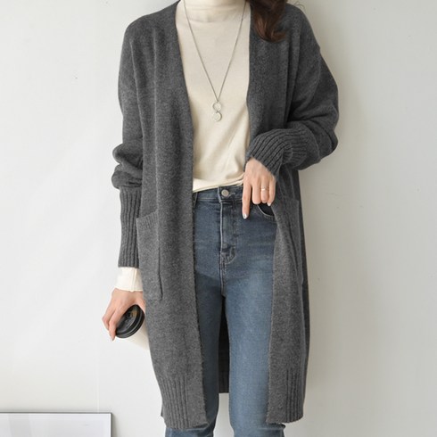 2023년 가성비 최고 여성롱가디건 - 데일리앤 라비드 여성 루즈핏 니트 베이직 심플 롱가디건