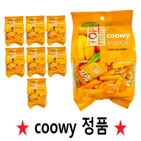 망고젤리 - 탑프루트 망고젤리 탑후르츠 퍼지 망고쥬시 탑젤리, 320g, 8개