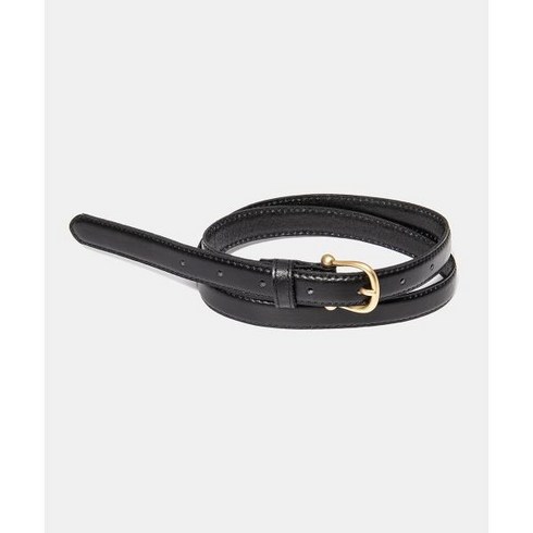 halden벨트 - HALDEN W gold bell buckle cowhide leather belt T006_black 180135