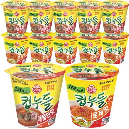 컵누들로제 - 오뚜기 컵누들 매콤한맛x6 + 컵누들 로제맛x6, 1세트