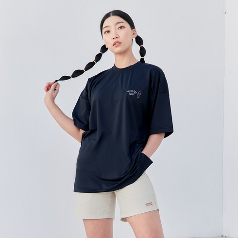 블랙몬스터핏 쿨 비치웨어 반팔 래쉬가드, 몬스터서핑 블랙