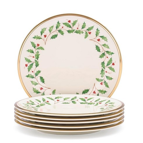 Lenox 홀리데이 미니 루나 식기 세트 8피스 3.73 멀티228760, Salad Plates, Set of 6