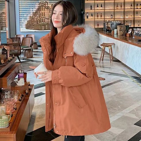 2023년 가성비 최고 여자야상패딩 - 발리걸 털부착가능 후드 스트링 야상 사파리 패딩 자켓