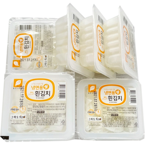 냉면흰무절임김치150g(2~3인분)X10개 30개 50개 전문점 업소 가정용 아이스박스포장, 150g, 10개