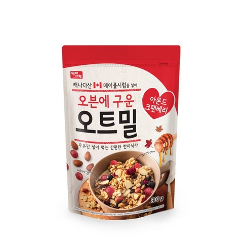 엄마사랑 오븐에 구운 오트밀 아몬드 크랜베리 800g (사탕증정), 1개
