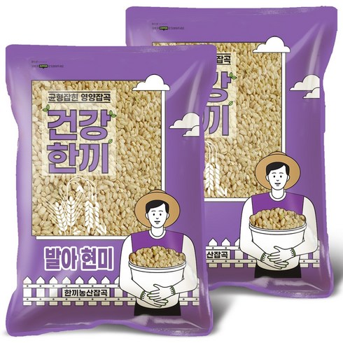 발아현미 - 국산 발아현미 2kg (1kg+1kg) 찰현미 찰흑미, 1개, 발아현미 2kg(1kg+1kg)