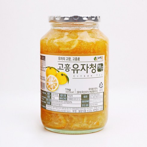 [윤플러스] 고흥 유자로 만든 자연뜰 유자청, 1kg 23년 햇유자청, 1병