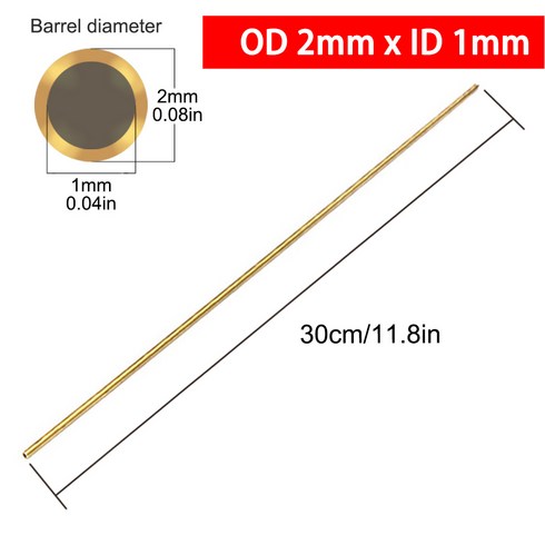 구리관 직경 2/3/4/5/6/7/8/9/10/11/12/13/14/15mm 길이 300mm 벽 구리관 구리관 모형 제작봉 장식부품, 1개, 2mm