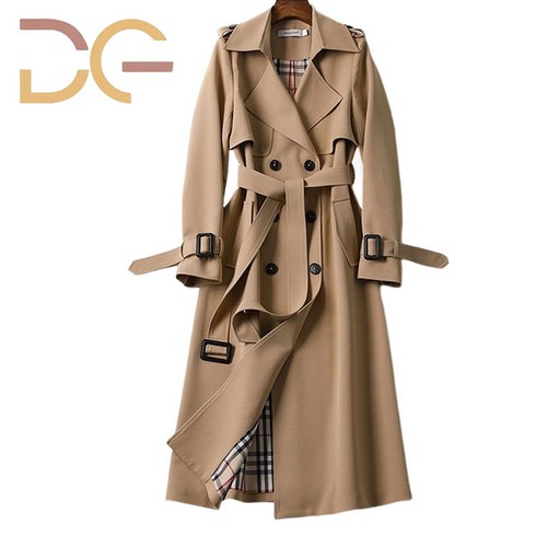 Dige 빈티지 루즈핏 롱 트렌치코트 빅사이즈 3XL