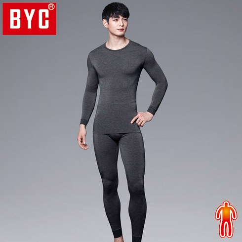 2023년 가성비 최고 보디히트발열기모 - BYC남성 보디히트 기모스판 상하U2115-재색