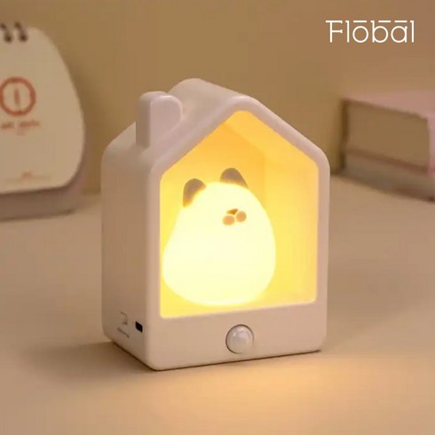 동작감지 센서등 귀여운 고양이 조명 토끼 무드등 Sensor Lamp Rabbit Cat Light, 집냥이, 1개, 화이트