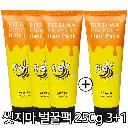 씻지마 노워시 벌꿀 헤어팩, 250g, 4개