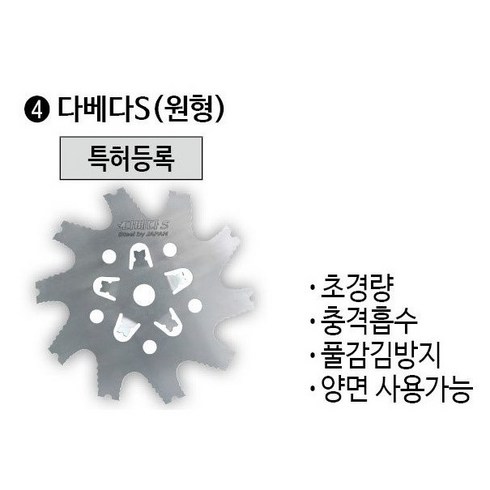 삼원테크 예초기날 다베다S 10인치 벌초 제초날 잡초, 1개