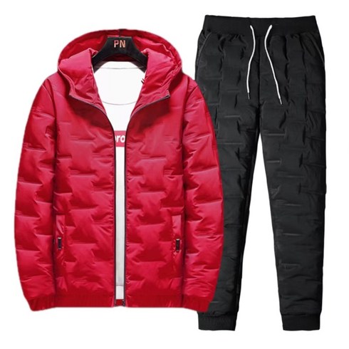 2023년 가성비 최고 남자트레이닝세트 - urkoteer 남자 겨울 집업패딩 세트 방한방수 트레이닝세트 초경량 패딩점퍼