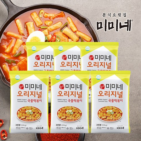 미미네 [T] 오리지널 국물떡볶이 6봉, 570g, 6개