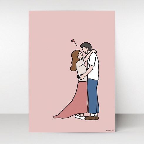 뚜뚜아트 가족 포스터 신혼집 아기방 아이방 인테리어 그림 감성 포스터, A4사이즈(그림만), 17. Couple