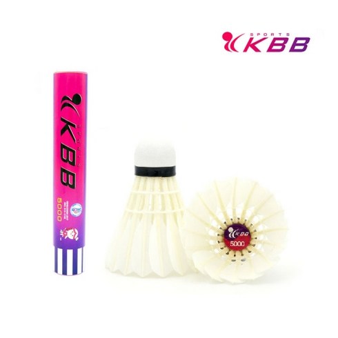 KBB 배드민턴 셔틀콕 거위털 5000 공인구 12P*3통, 1세트, 혼합색상, 12개
