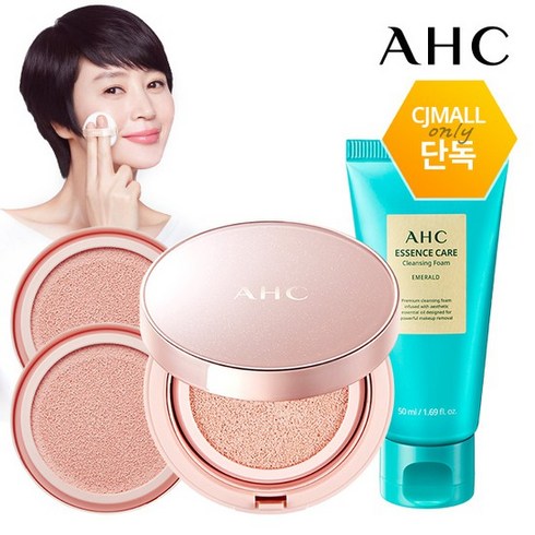 [CJ단독] AHC 아우라 시크릿 톤업쿠션 본품1+리필2+클렌징폼 50ml, 상세설명 참조