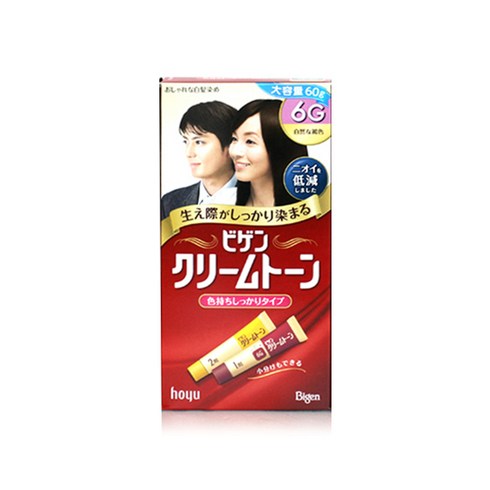 비겐크림톤 바르는 새치 염색약 대용량(60g) 자연갈색 6G 2개 염모제, 6G 자연 갈색
