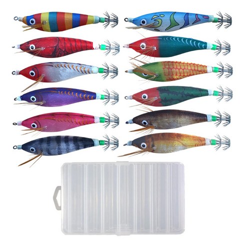 2023년 가성비 최고 킬베이트에기 - 베이트샵 수평 드롭 에기 C타입 12종 + 태클박스 세트