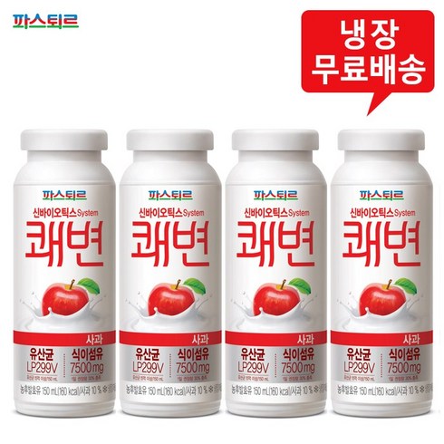 파스퇴르 쾌변 사과 150ml(4입) x 4팩/냉장무료택배, 16개, 150ml