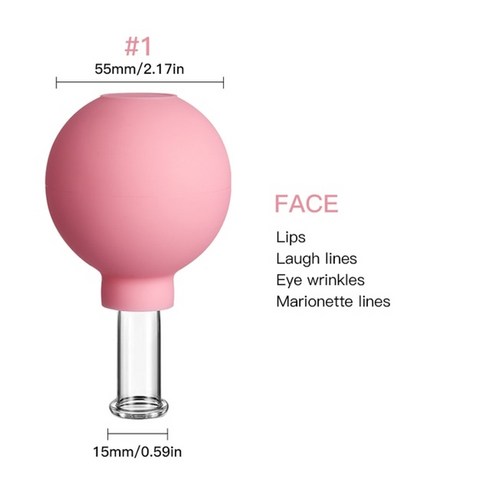얼굴부항컵 - 부항 부황 얼굴 마사지 고무 진공 바디 컵 얼굴 피부 리프팅 주름 방지 치료, 핑크-01, 핑크-01, 1개