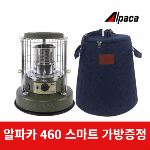 2023년 가성비 최고 태서알파카 - 알파카 캠핑 난로 SB460CW 스마트 가방 포함 석유 난로 460시리즈 등유 카키 크림화이트 기름 히터 컴팩트 유리심지 태서전기, 01.알파카 SB460CW 스마트 카키(가방+사은품)