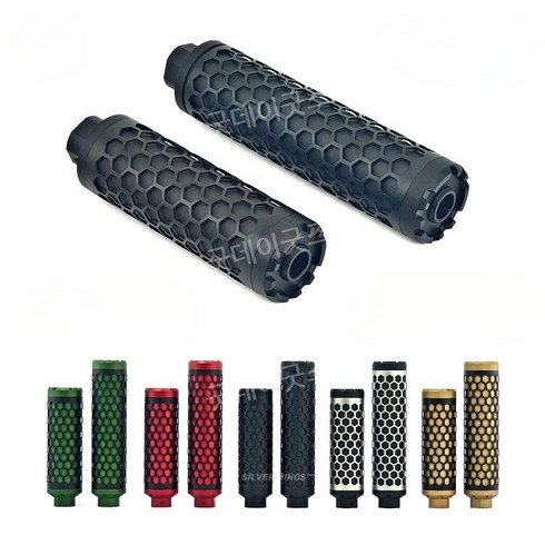 엔젤커스텀 컬러파츠 소음기 AC 벌집형 14mm 역나사, 레드 (롱), 1개