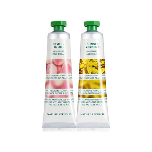 네이처리퍼블릭 [네이처리퍼블릭] 1+1 핸드 앤 네이처 핸드크림 100ml (대용량), 피치 리퀴어 2개 PK2543