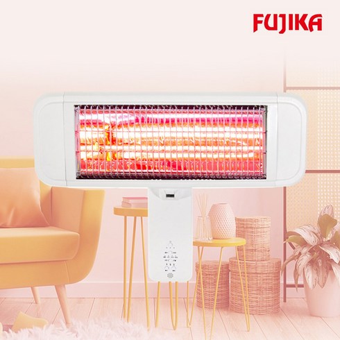 2023년 가성비 최고 FUJIKA - 후지카 벽걸이형 전기히터 FU-4881 가정용 업소용 사무실 리모컨 근적외선 난방기, 단품