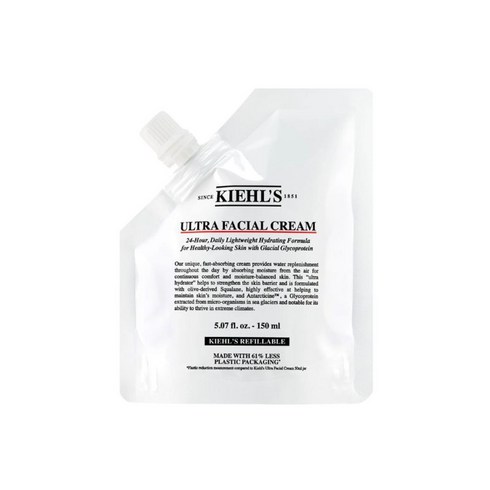 (백화점 출고)키엘 NEW 울트라 훼이셜 크림 리필 파우치 150ml 대용량, 1개