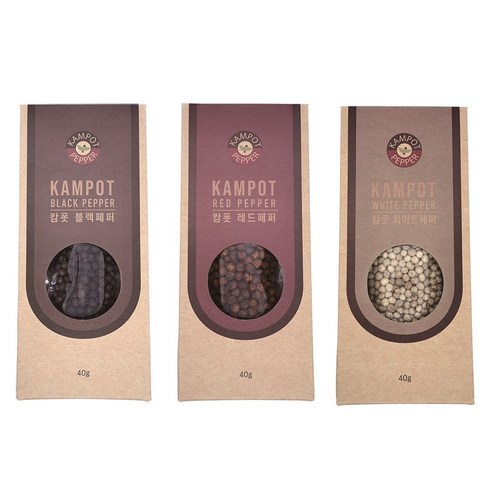 캄폿후추 - 캄보디아 최상급 캄폿 통후추 리필 40g 후추, 적후추(리필 40g), 1개