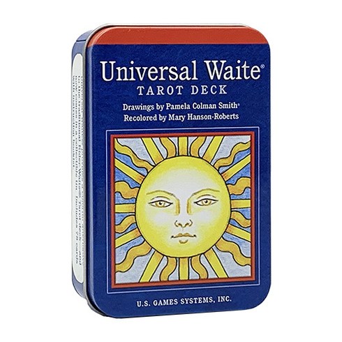 유니버셜웨이트타로카드북세트 - [인터타로] 틴케이스 포켓 유니버셜웨이트 타로카드 Pocket Universal Waite Tarot Tin [한글해설서+주머니증정] 직수입정품, 1개