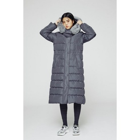 럭키슈에뜨 (신상품 온라인전용)후드 탈착 폭스퍼 롱 구스 다운 LQUCW23200BKX