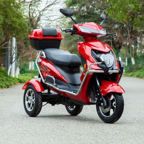 3발 오토바이 3륜 전기 삼발이 자토바이 스쿠터 세바퀴 바이크, 72V20A 리튬 배터리 70km + 범퍼있음