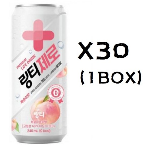 링티 제로 복숭아, 30개, 240ml