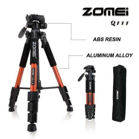 원래 ZOMEI Q111 전문 휴대용 여행 알루미늄 합금 카메라 삼각대 팬 헤드 캐논 니콘 SLR 선물 전화 홀더, CHINA_Orange, 하나