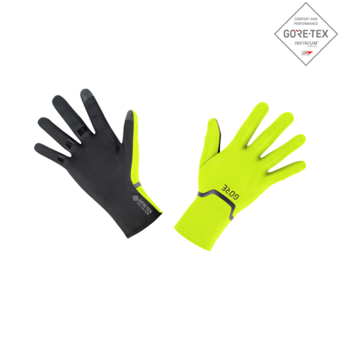 고어웨어 - GORE WEAR 고어 웨어 고어텍스 인피니움 스트레치 장갑 네온, Large, Neon Yellow/Black, 1개