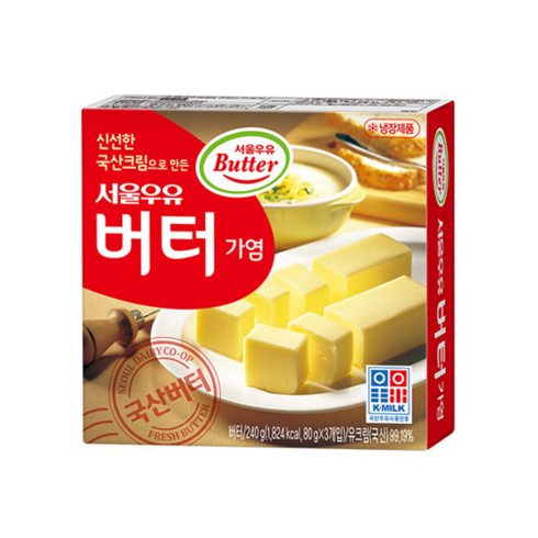 서울우유 가염 버터 240gx3, 240g, 3개