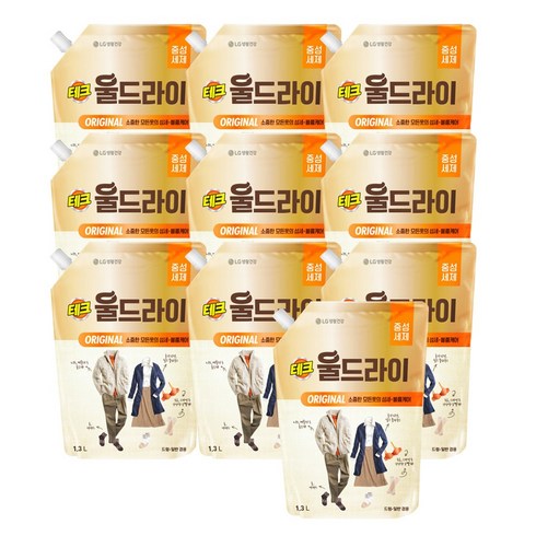 테크 울드라이 세제 리필, 1.3L, 10개