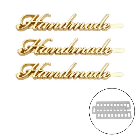 금속라벨 - 바이유즈 handmade 금속라벨 핸드메이드라벨, 1세트, 골드3p