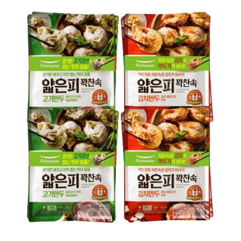 풀무원 얇은피 만두 400g 8봉(고기4+김치4), 400kg, 8개, 상세페이지 참조