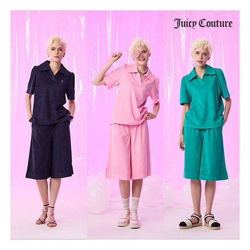 2023년 가성비 최고 쥬시꾸뛰르 JUICY COUTURE 23SS 시그니처 로고 셋업패키지 - [쥬시꾸뛰르] ○ SUMMER 테리 셋업 2피스