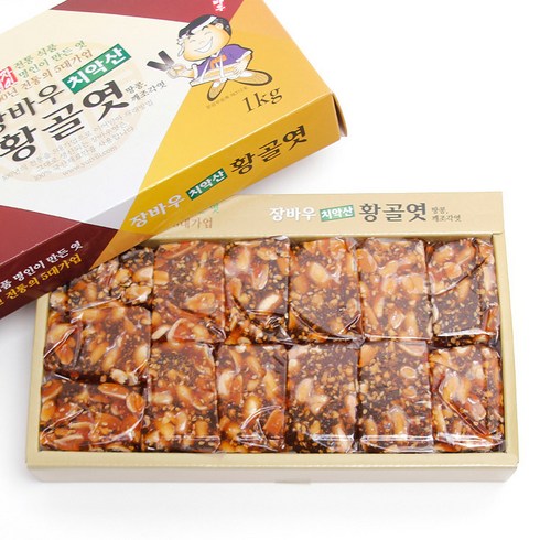 장바우 치악산 황골엿 땅콩깨엿(조각) 1kg, 1박스