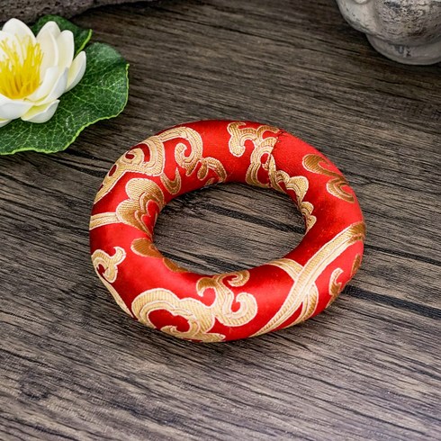 싱잉볼 목탁 받침링 지름 10cm 힐링, 레드, 1개