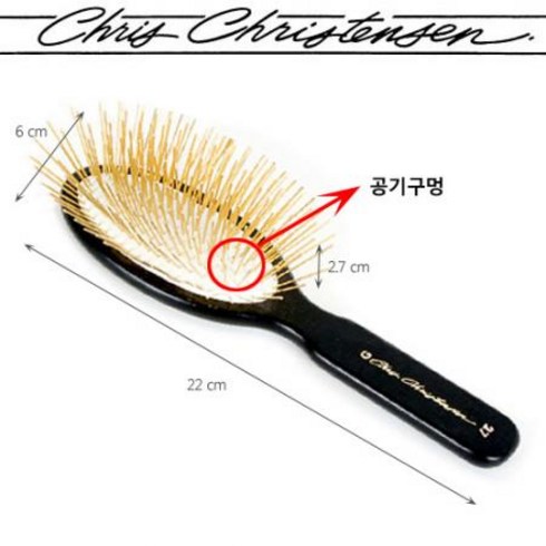 크리스크리스텐스 오발 골드 핀브러쉬 27mm[원목] Chris Christensen Gold Oval Pin Brush